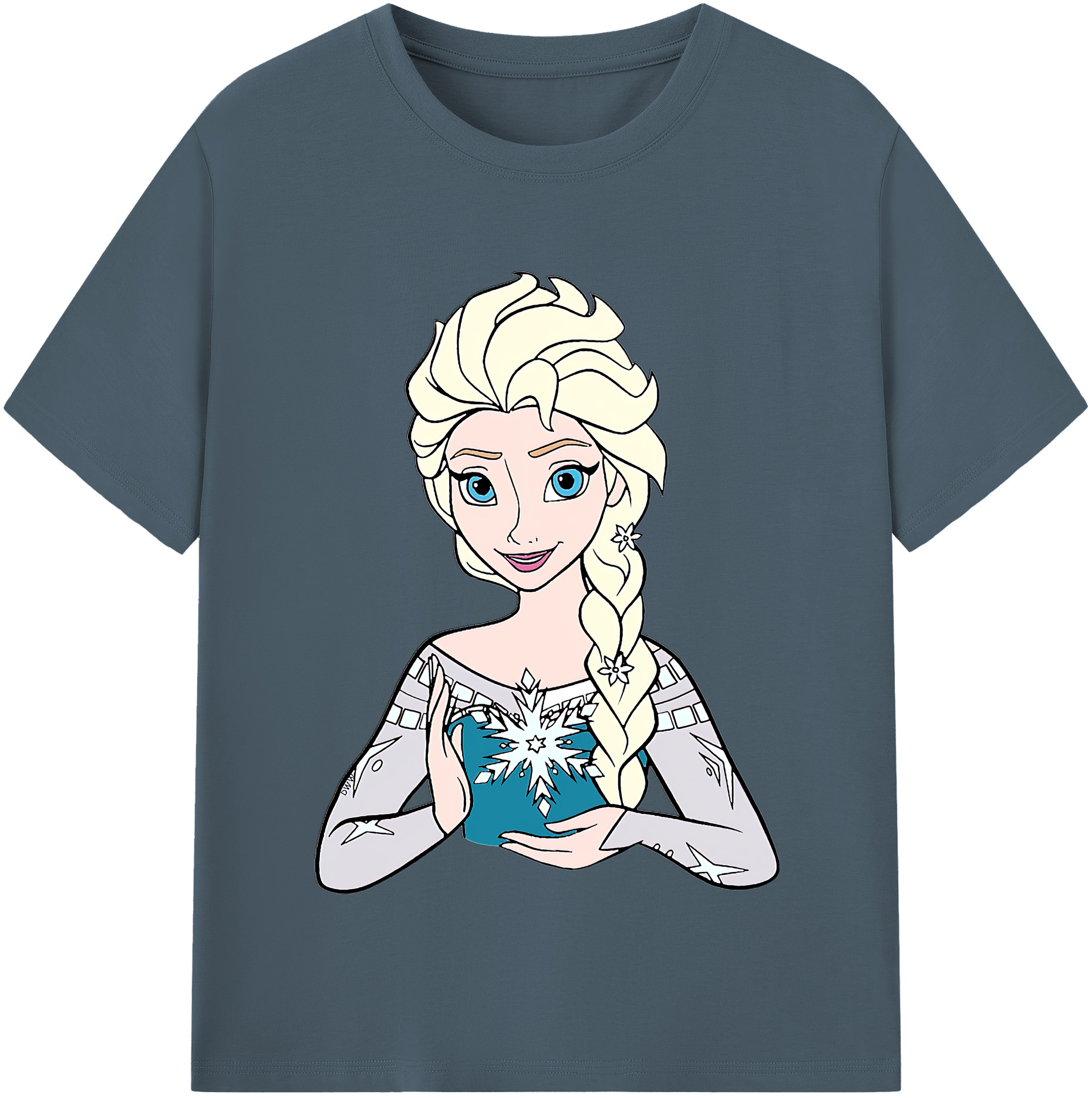 （画像用） アナと雪の女王 アンナ エルサ Frozen Anna Elsa 綿100％半袖Tシャツ（フロントプリント）